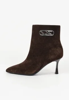 Karl Lagerfeld  botine cu toc inalt pentru femei din piele intoarsa Sienna imagine