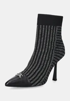 Karl Lagerfeld botine PANDARA II femei, culoarea argintiu, cu toc cui, KL31343 imagine