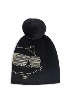 Karl Lagerfeld caciula culoarea negru, Z31008 imagine