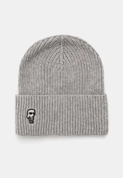 Karl Lagerfeld caciula din amestec de lana culoarea gri, din tricot gros imagine
