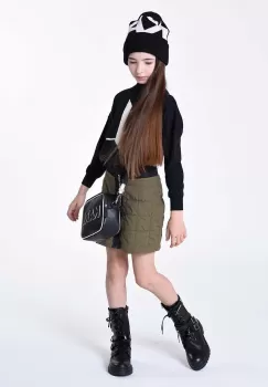 Karl Lagerfeld caciula din lana pentru copii culoarea negru, din tricot gros imagine