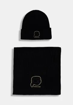 Karl Lagerfeld caciula si fular culoarea negru, 561309.805700 imagine