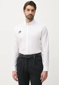 Karl Lagerfeld camasa barbati, culoarea alb, cu guler button-down, regular, 552671.605911 imagine