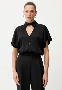 Karl Lagerfeld camasa culoarea negru, cu guler clasic, relaxed, A4W11040 imagine