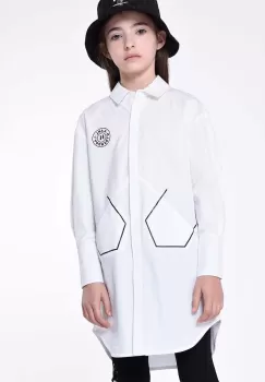 Karl Lagerfeld camasa de bumbac pentru copii culoarea alb imagine