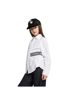 Karl Lagerfeld camasa de bumbac pentru copii culoarea alb, Z30587 imagine