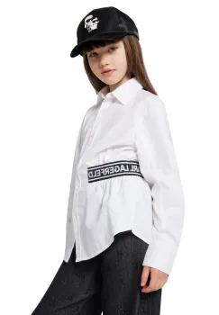 Karl Lagerfeld camasa de bumbac pentru copii culoarea alb, Z30587 imagine