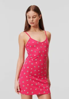 Karl Lagerfeld camasa de noapte din bumbac culoarea roz, bumbac, 245W2122 imagine