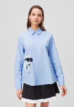 Karl Lagerfeld camasa din bumbac cu guler clasic, relaxed, A3W11029 imagine