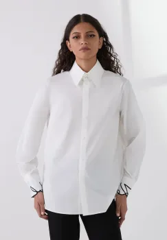 Karl Lagerfeld camasa din bumbac culoarea alb, cu guler clasic, regular, A3W11023 imagine
