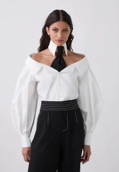 Karl Lagerfeld camasa din bumbac culoarea alb, cu guler clasic, relaxed, A3W11042 imagine