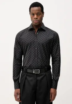 Karl Lagerfeld camasa din bumbac culoarea negru, cu guler clasic, regular, 561666.605000 imagine