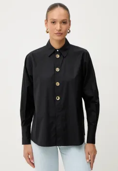 Karl Lagerfeld camasa din bumbac culoarea negru, cu guler clasic, regular, B1W11012 imagine