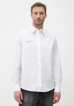 Karl Lagerfeld camasa din bumbac DISNEY culoarea alb, cu guler clasic, relaxed, 553270.605988 imagine