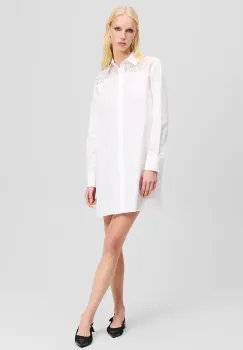Karl Lagerfeld camasa din bumbac femei, culoarea alb, cu guler clasic, relaxed, A2W11006 imagine