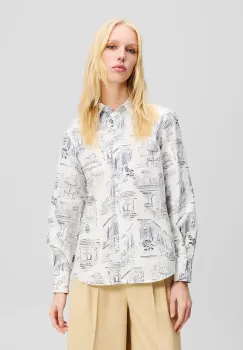 Karl Lagerfeld camasa din bumbac femei, culoarea alb, cu guler clasic, relaxed, A2W11023 imagine