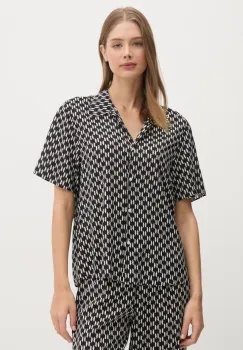 Karl Lagerfeld camasa femei, culoarea negru, cu guler clasic, regular, A1W46044 imagine