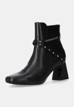 Karl Lagerfeld cizme de piele BEATA femei, culoarea negru, cu toc drept, KL31454 imagine