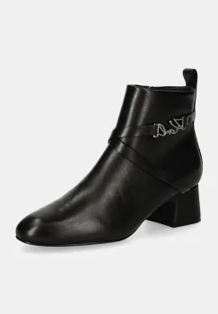 Karl Lagerfeld cizme de piele BONNIE femei, culoarea negru, cu toc drept, KL30354 imagine