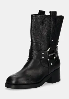 Karl Lagerfeld cizme de piele BROOKLYN femei, culoarea negru, cu toc drept, KL41770 imagine