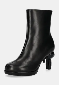 Karl Lagerfeld cizme de piele IKON ISLAND femei, culoarea negru, cu toc drept, KL39064 imagine