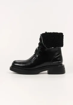 Karl Lagerfeld cizme de piele MACIE culoarea negru, cu toc plat, izolare usoara, KL41255 imagine