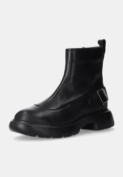 Karl Lagerfeld cizme de piele PHOENIX femei, culoarea negru, cu toc plat, KL42165 imagine