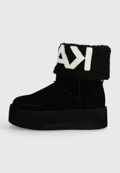 Karl Lagerfeld cizme de zapada din piele intoarsa THERMO culoarea negru, KL48552 imagine