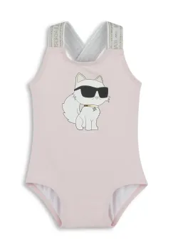 Karl Lagerfeld costum de baie dintr-o bucata pentru copii culoarea roz, Z30512 imagine