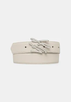 Karl Lagerfeld curea de piele cu doua fete culoarea bej, A4W33022 imagine