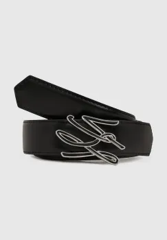 Karl Lagerfeld curea de piele cu doua fete culoarea negru, A4W33022 imagine