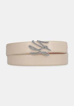 Karl Lagerfeld curea de piele cu doua fete femei, culoarea bej, A1W33148 imagine