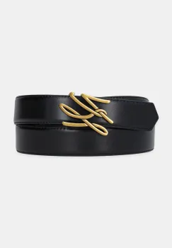 Karl Lagerfeld curea de piele cu doua fete femei, culoarea negru, A1W33148 imagine