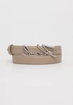Karl Lagerfeld curea de piele femei, culoarea bej imagine