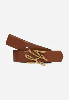 Karl Lagerfeld curea de piele femei, culoarea maro, A2W33057 imagine
