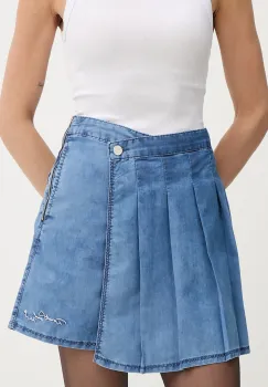 Karl Lagerfeld fusta si pantaloni denim KL X DISNEY cu imprimeu, high waist, A3W12002 imagine