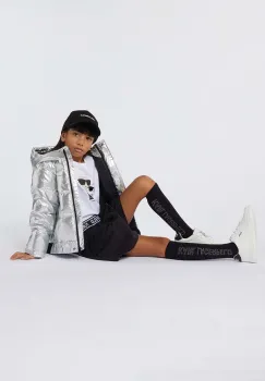 Karl Lagerfeld geaca copii culoarea argintiu, Z30233 imagine