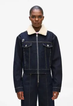 Karl Lagerfeld geaca de blugi din bumbac culoarea bleumarin, de tranzitie, A4W14025 imagine