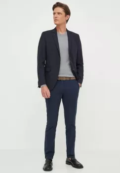 Karl Lagerfeld geaca de lana culoarea albastru marin imagine