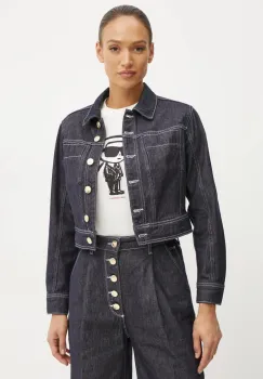 Karl Lagerfeld geaca jeans femei, culoarea albastru marin, de tranzitie, A1W14048 imagine