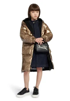 Karl Lagerfeld geaca reversibila pentru copii culoarea auriu, Z30603 imagine