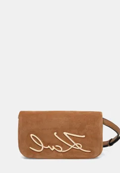 Karl Lagerfeld geanta crossbody pentru femei din piele intoarsa K/SIGNATURE imagine