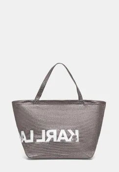 Karl Lagerfeld geanta de bumbac culoarea argintiu, A1W50064 imagine
