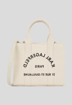 Karl Lagerfeld geanta de bumbac culoarea bej, A3W50118 imagine
