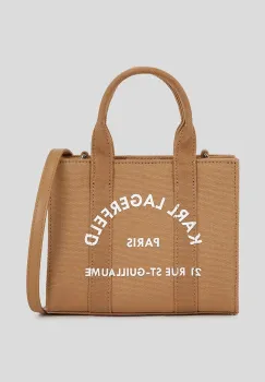 Karl Lagerfeld geanta de bumbac culoarea maro, A3W50118 imagine
