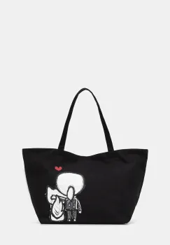 Karl Lagerfeld geanta de bumbac IKON culoarea negru, B1W50052 imagine