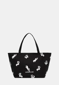 Karl Lagerfeld geanta de bumbac IKON culoarea negru, B1W50053 imagine