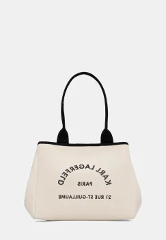 Karl Lagerfeld geanta de bumbac K/RSG culoarea bej, B1W50010 imagine