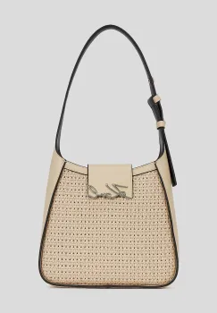 Karl Lagerfeld geanta de piele culoarea bej, A3W30048 imagine