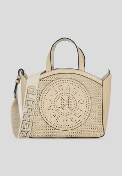 Karl Lagerfeld geanta de piele culoarea bej, A3W30062 imagine